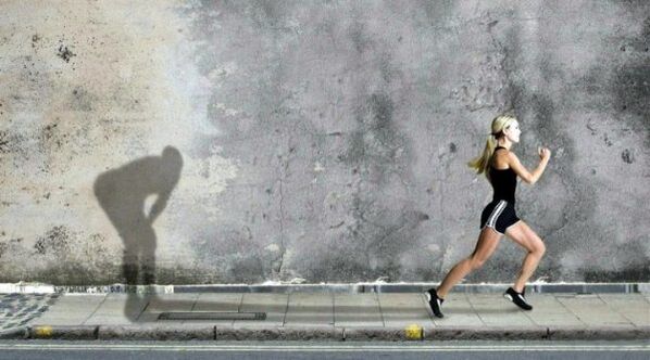 The girl runs